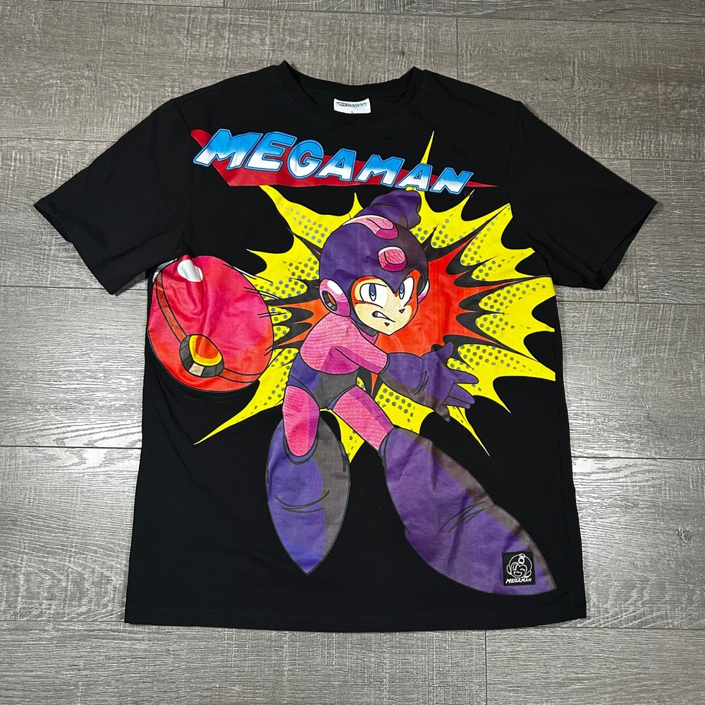 Mega Man Graphic T Shirt Black Short Sleeve Video Game Merch Size L